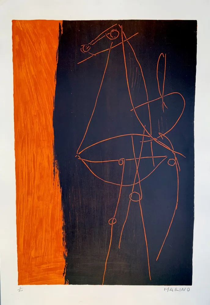 Lithograph Marini - Coposizione, 1955