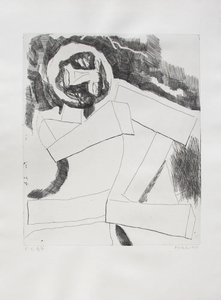 Etching And Aquatint Marini - Guerrier