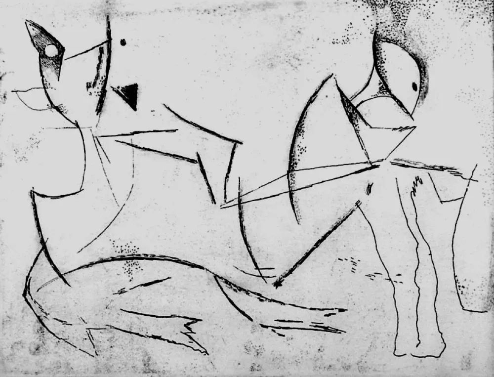 Engraving Marini - Guerriero