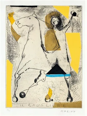 Etching And Aquatint Marini - Il cavaliere