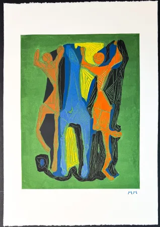 Etching Marini - Marino Marini (1901–1980) - MARINO FROM GOETHE - Color drypoint etching and aquatint on Arches paper - 1979