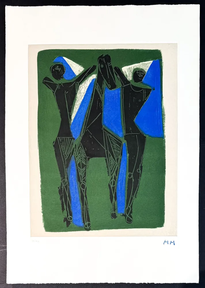 Etching Marini - Marino Marini (1901–1980) - MARINO FROM GOETHE - Color drypoint etching and aquatint on Arches paper - 1979