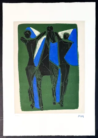 Etching Marini - Marino Marini (1901–1980) - MARINO FROM GOETHE - Color drypoint etching and aquatint on Arches paper - 1979