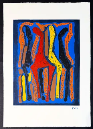 Etching Marini - Marino Marini (1901–1980) - MARINO FROM GOETHE - Color drypoint etching and aquatint on Arches paper - 1979