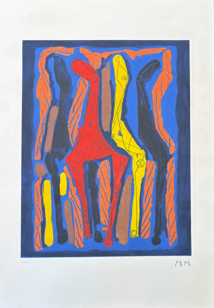 Etching Marini - Marino Marini (1901-1980) - MARINO FROM GOETHE IV - Color etching and aquatint