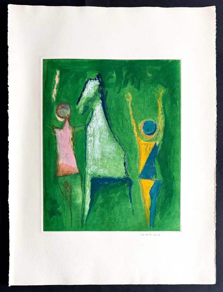 Etching Marini - Marino Marini (1901–1980) - MARINO FROM SHAKESPEARE I - Color drypoint etching and aquatint on paper - 1977