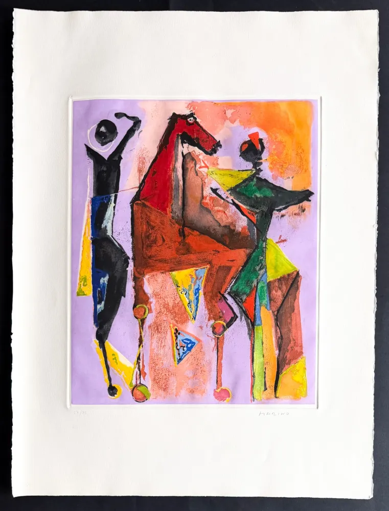 Etching Marini - Marino Marini (1901–1980) - MARINO FROM SHAKESPEARE I - Color drypoint etching and aquatint on paper - 1977