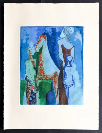Etching Marini - Marino Marini (1901–1980) - MARINO FROM SHAKESPEARE I - Color drypoint etching and aquatint on paper - 1977