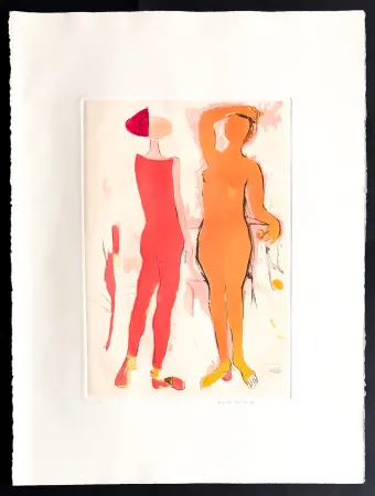 Etching Marini - Marino Marini (1901–1980) - MARINO FROM SHAKESPEARE I - Color drypoint etching and aquatint on paper - 1977