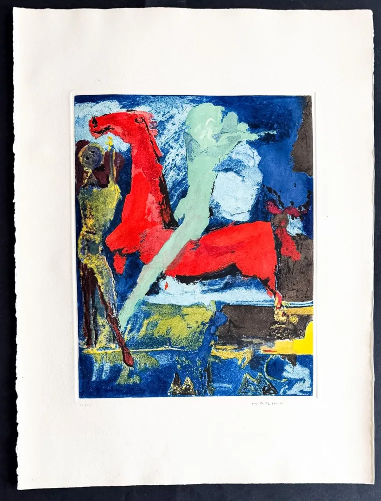 Etching Marini - Marino Marini (1901–1980) - MARINO FROM SHAKESPEARE I - Color drypoint etching and aquatint on paper - 1977