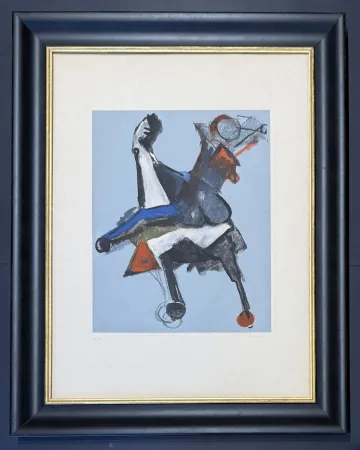 Drypoint Marini - Marino Marini ( 1901 - 1980) - MARINO FROM SHAKESPEARE I - Etching, drypoint and aquatint in 19 colours - 1977