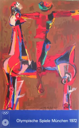 Lithograph Marini - Olympia 1972, original colourlithograph