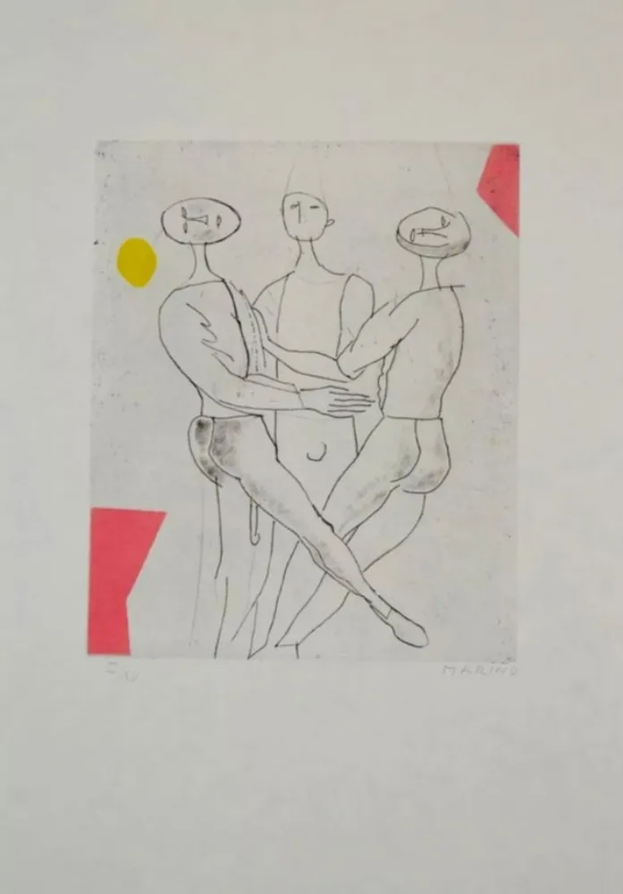 Etching And Aquatint Marini - Portfolio A-136 Giocolieri