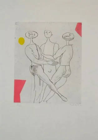 Etching And Aquatint Marini - Portfolio A-136 Giocolieri