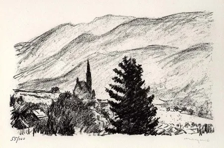 Lithograph Marquet - Pons (Charente)