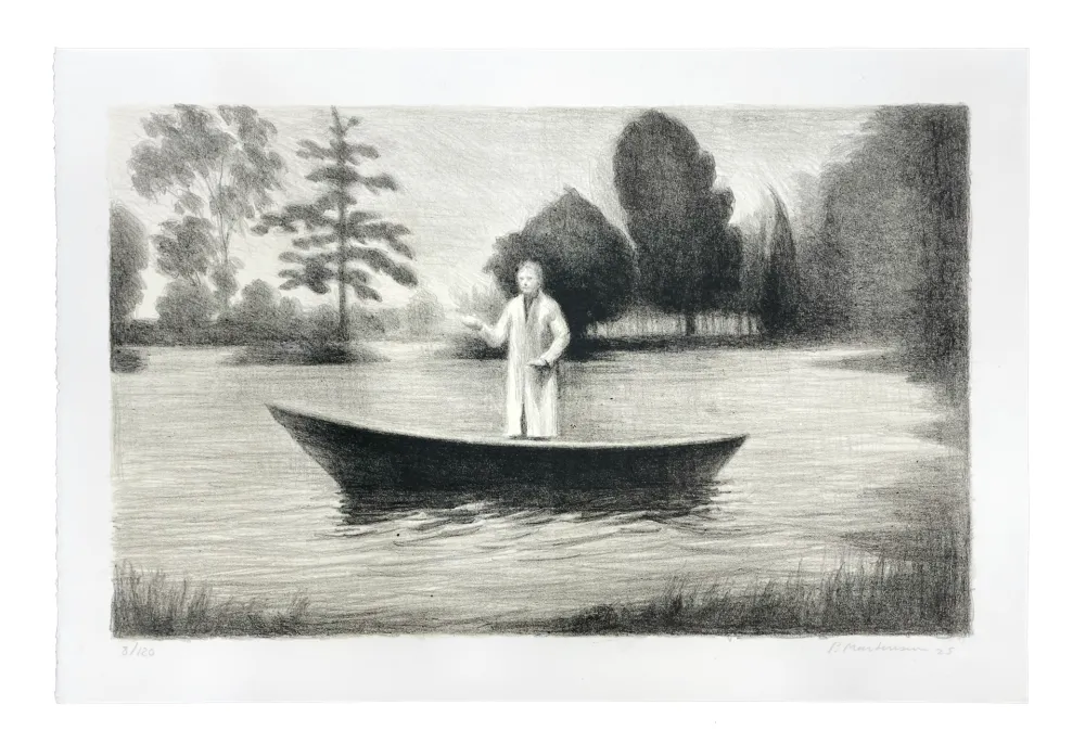 Lithograph Martensen - Boat