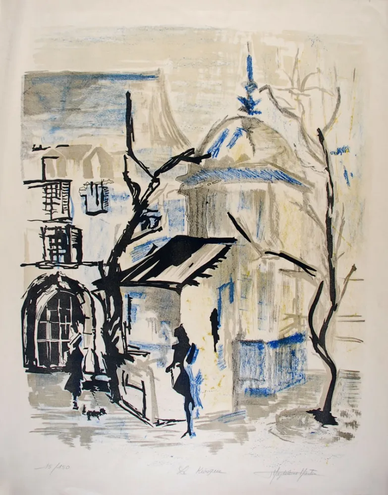 Lithograph Martin - Le Kiosque