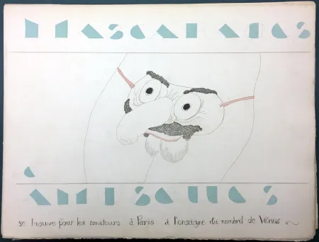 Illustrated Book Martin - MASCARADES ET AMUSETTES. Exemplaire unique avec 14 dessins originaux de Charles Martin (1933)