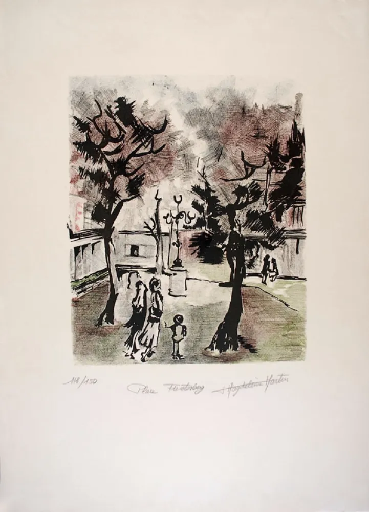 Lithograph Martin - Place Furstenberg