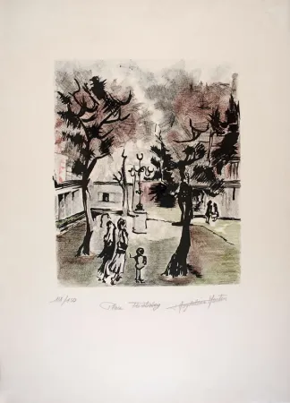 Lithograph Martin - Place Furstenberg