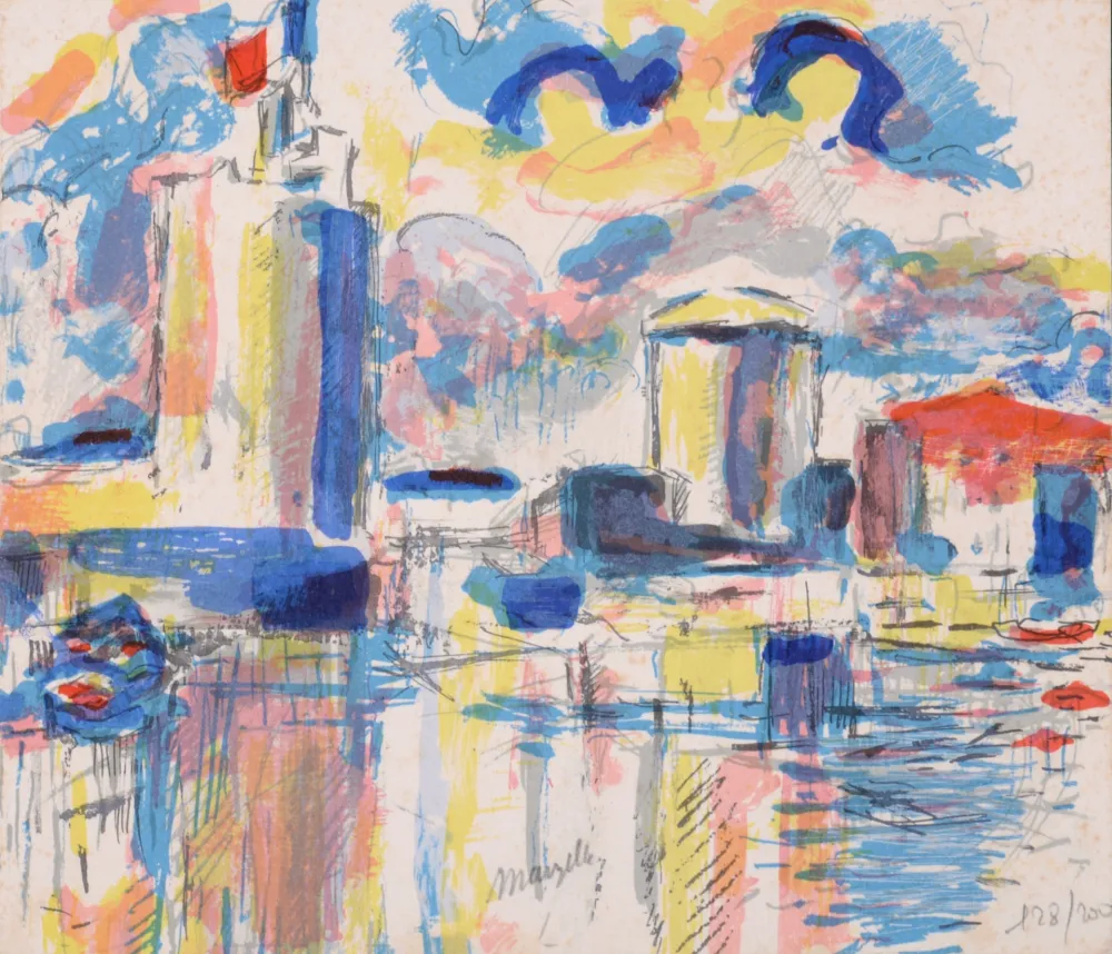 Lithograph Marzelle - La Rochelle, 1979 - Hand-signed!