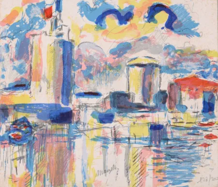 Lithograph Marzelle - La Rochelle, 1979 - Hand-signed!