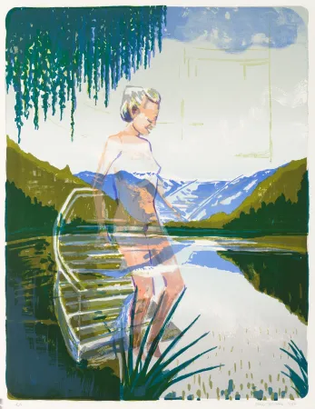 Lithograph Masmonteil - Baigneuse 1 (Nu descendant l'escalier)