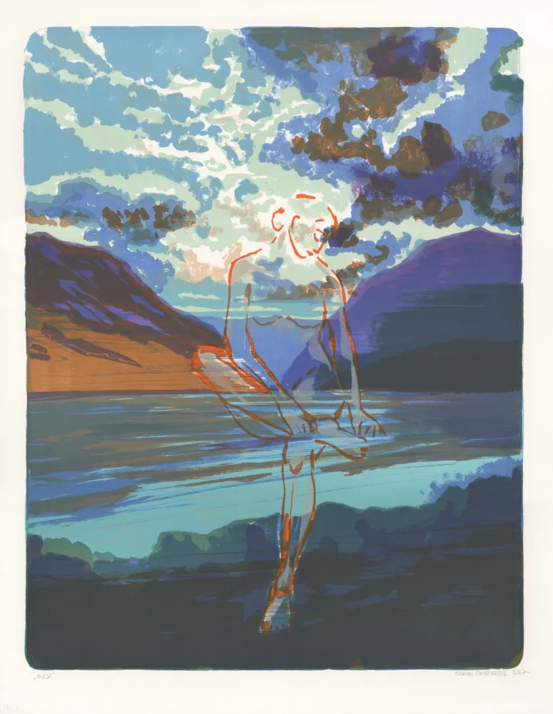 Lithograph Masmonteil - Baigneuse  (Se retirant une épine)