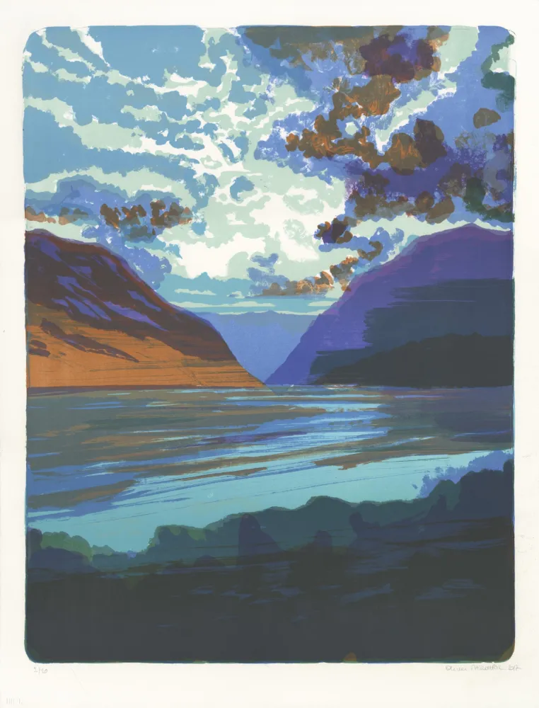 Lithograph Masmonteil - Paysage 2017 (Hawea. NZ)