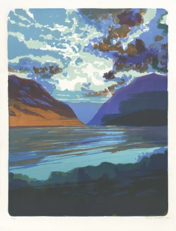 Lithograph Masmonteil - Paysage 2017 (Hawea. NZ)