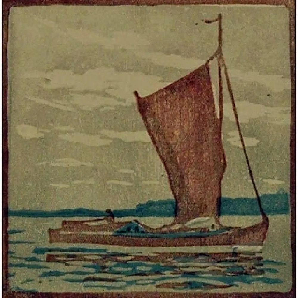 Woodcut Mass - Segelboot / Sailboat