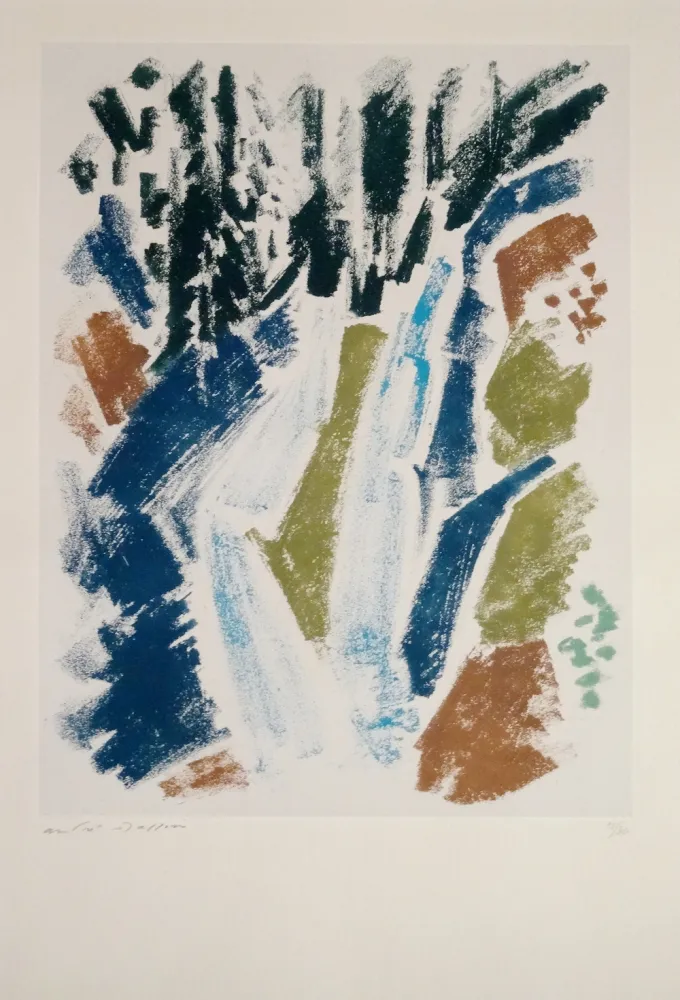 Engraving Masson - Cascade bleue