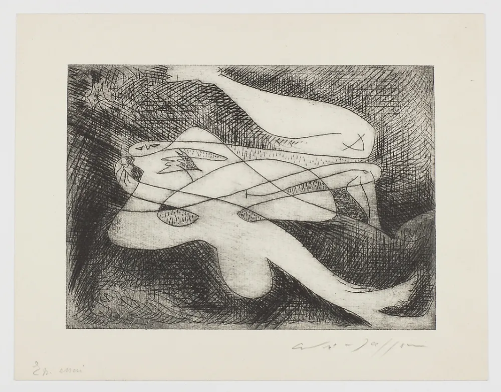 Drypoint Masson - Couple étendu (Spreading couple)
