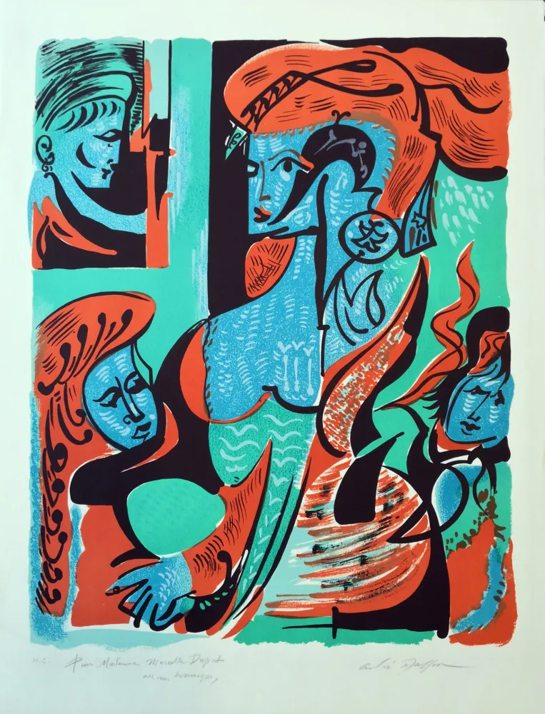 Lithograph Masson - Dames