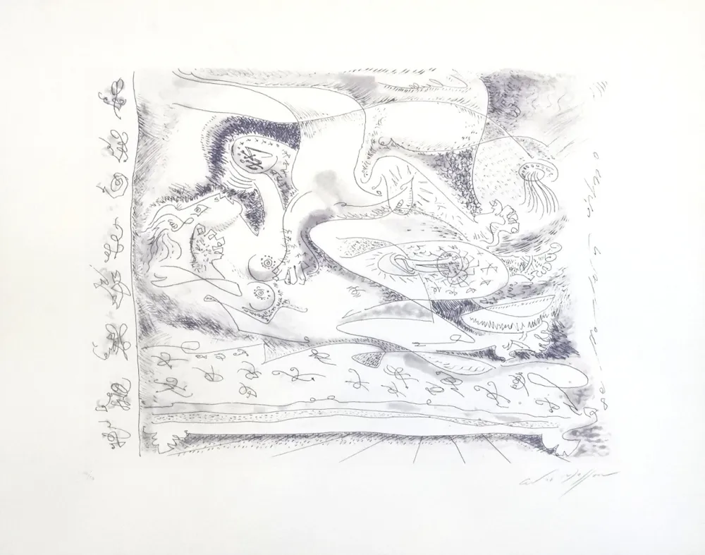 Engraving Masson - Dans l'alcove hantée