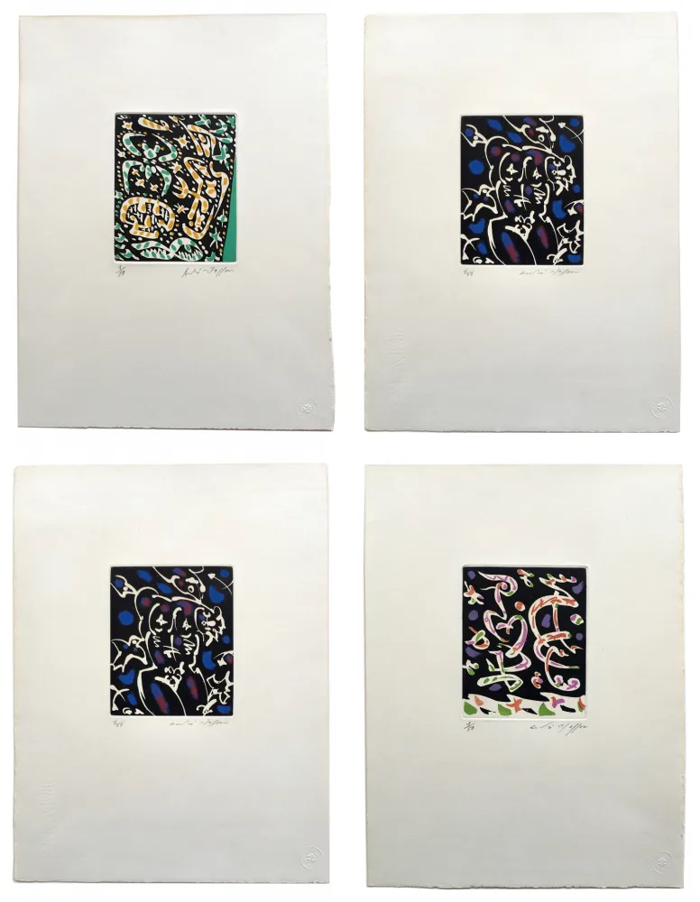 Etching And Aquatint Masson - Desnos: MINES DE RIEN. SUITE COMPLÈTE SIGNÉE À GRANDES MARGES (1957).