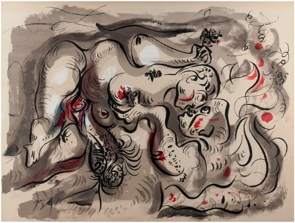 Lithograph Masson - DESSINS ÉROTIQUES (portfolio de 20 lithographies). 1971.