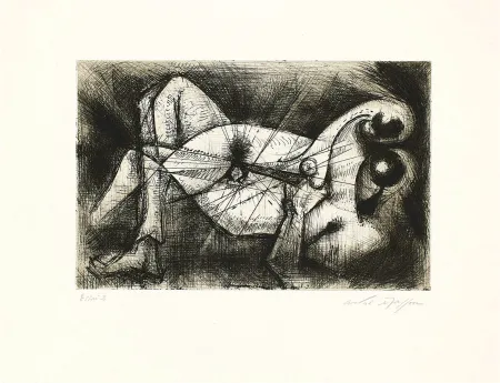 Drypoint Masson - ÉTREINTE (1955)