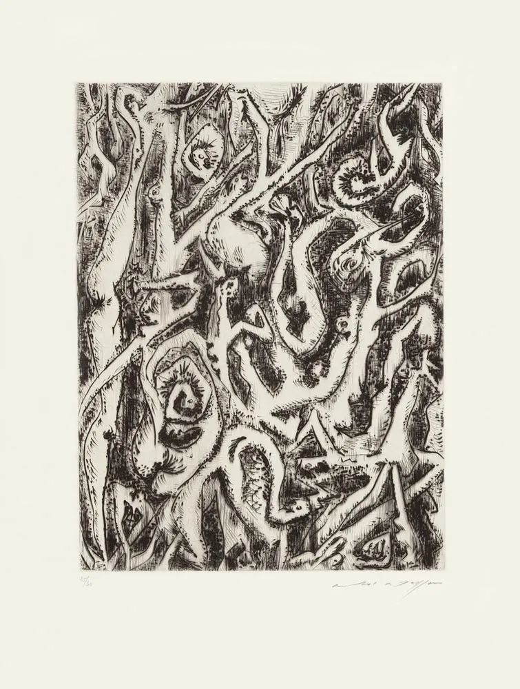 Engraving Masson - Êtres enchevêtrés