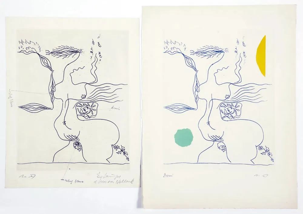 Etching And Aquatint Masson - FANTASME ÉROTIQUE (1960). 2 épreuves dont 1 unique.