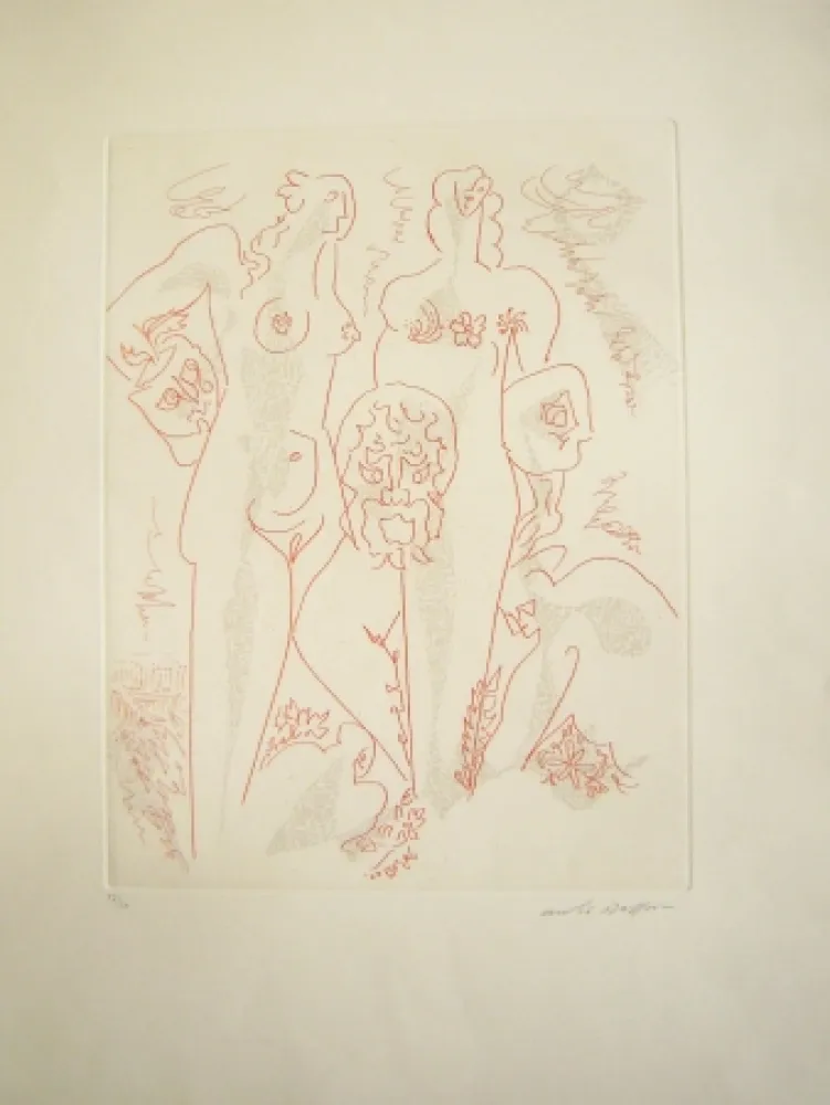 Etching Masson - Femmes aux masques