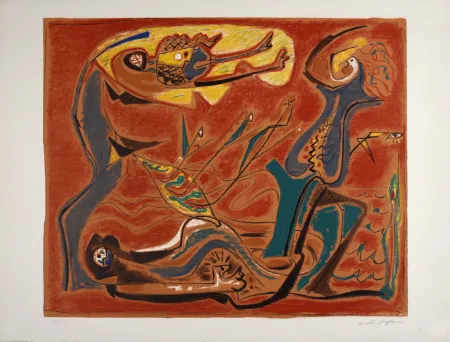 Lithograph Masson - Figures, vers 1960 - Hand-signed