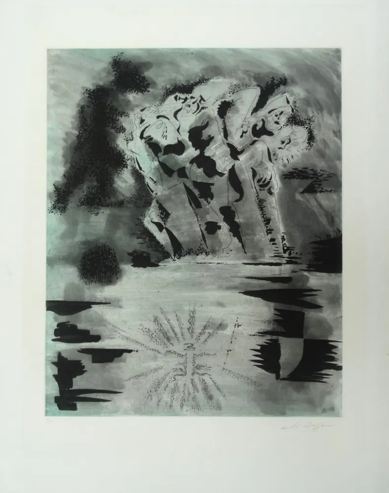 Etching And Aquatint Masson - La fin des cariatides