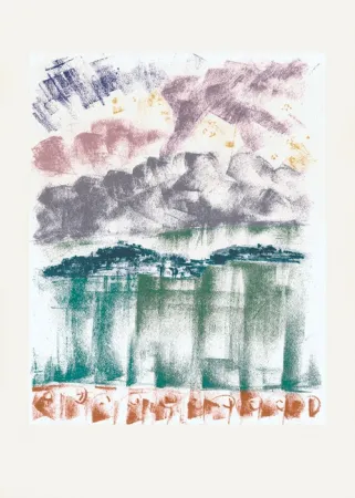 Lithograph Masson - La nuit à Bellagio (Voyage à Venise)