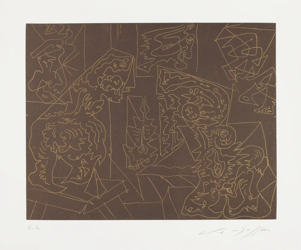 Etching And Aquatint Masson - L'atelier du sculpteur (The sculptor's studio)