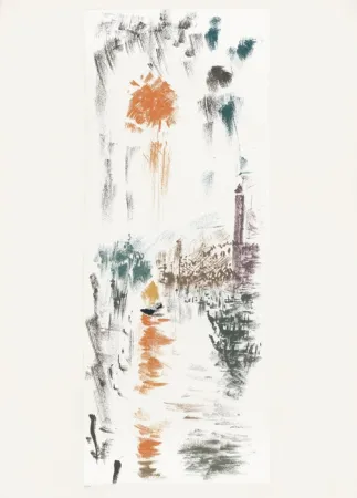 Lithograph Masson - Le Bassin de St Marc (Voyage à Venise)