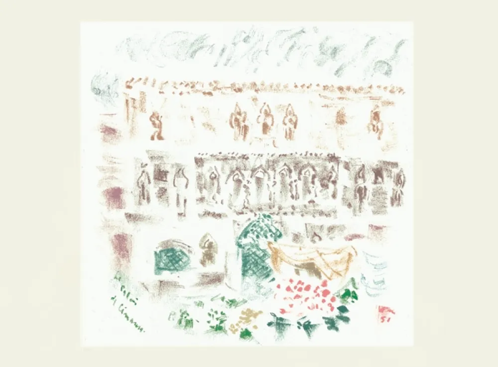 Lithograph Masson - Le Palais de Cimarosa (Voyage à Venise)