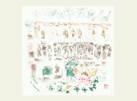 Lithograph Masson - Le Palais de Cimarosa (Voyage à Venise)