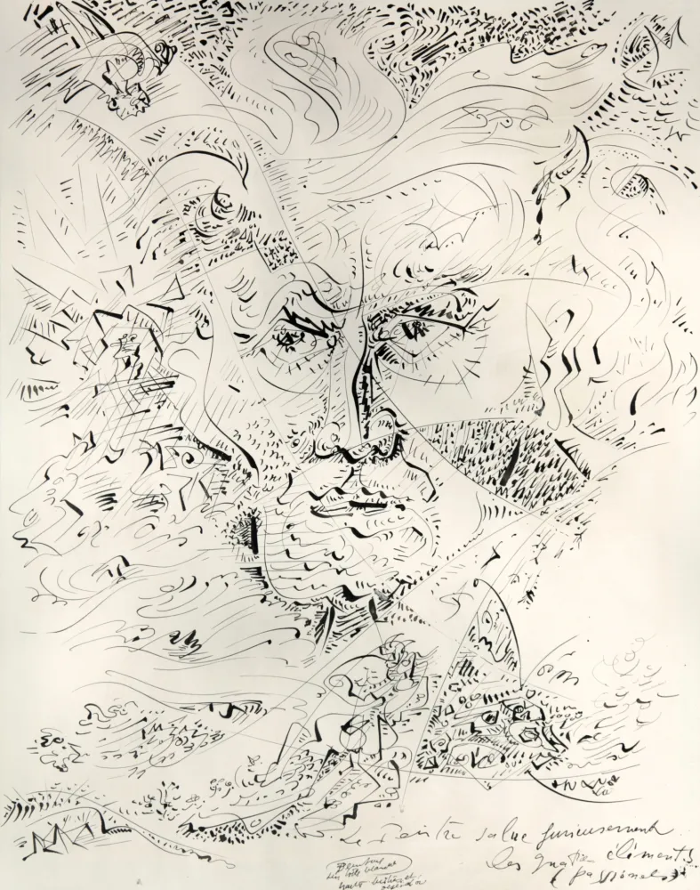 No Technical Masson - Le peintre salue furieusement les quatre éléments passionnels