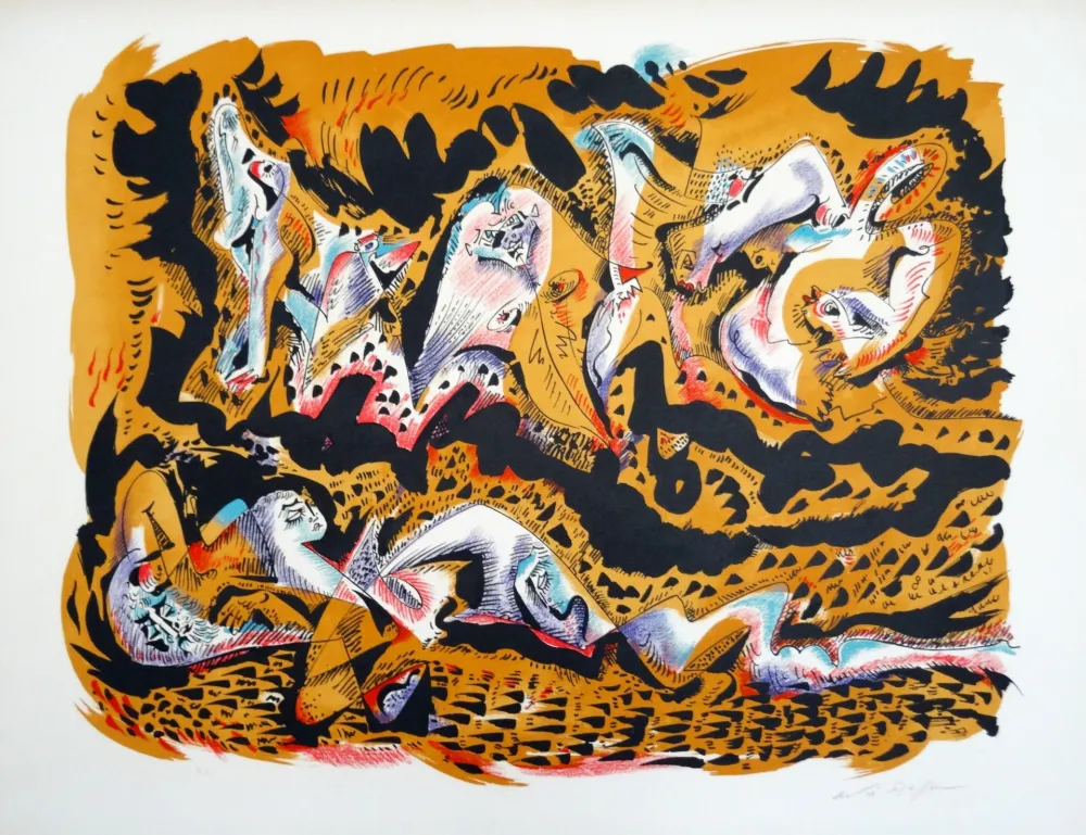 Lithograph Masson - Le sommeil